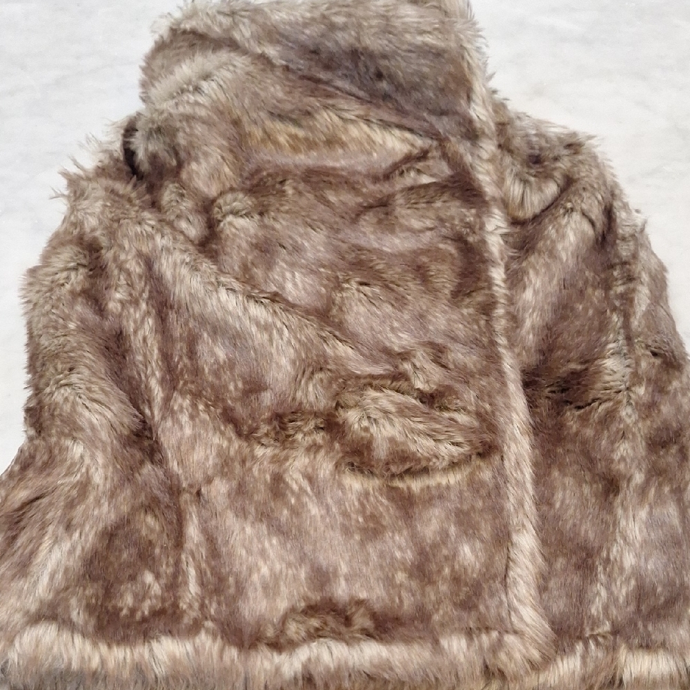 Faux Fur Reversible Vest Sweatshirt Lined S-M No Size Tag‎ Mob Wife Luxury Look